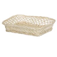 Broodmand rechthoekig - 22 x 30 x 6 cm - mandje rotan/riet   -