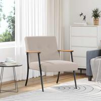 Fauteuil Lichtgrijs 59 x 75 x 78 cm Krullend Wol-achtig Stof