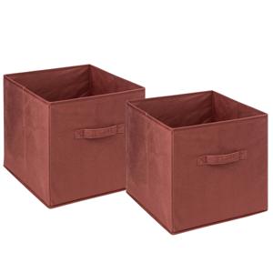 Opbergmand/kastmandje - 2x stuks - Bordeaux rood - 31 x 31 x 31 cm - 29 liter - Vakkenkast manden -