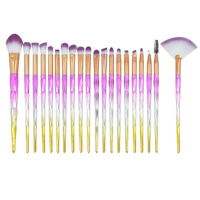 20 in 1 diamant handvat Eye Brush multifunctionele make-up borstel roze + blauwe handvat en paarse borstel
