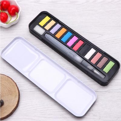 Solide aquarel Paint set draagbare tekening acryl kunst schilderij benodigdheden (12 kleuren)