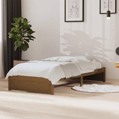 Bedframe massief hout honingbruin 90x190 cm
