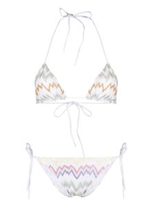 Missoni bikini triangle à motif zigzag - Blanc