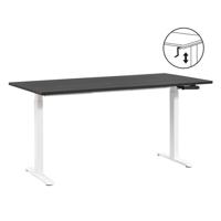 Leen Bakker - Bureau Homeworx Zit/sta Handmatig Verstelbaar - /wit - 75/118x160x80 Cm - Metaal/Hout - Zwart