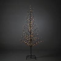 Kerstboom met verlichting voor buiten - 240 LED&apos;s - 2200K Amber - 1.5 meter hoogte - Zwart - Vuurvlieg effect