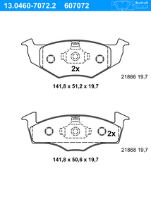 Remblokkenset, schijfrem ATE, u.a. für VW, Seat