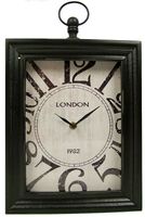 Home & Styling Wand / tafelklok "London" 30x24x6 (zwart)