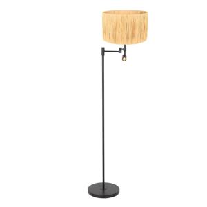 Steinhauer LeeslampStang zwart met strokleurige kap - 3718ZW