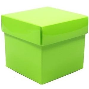 Groen cadeaudoosje 10 cm vierkant