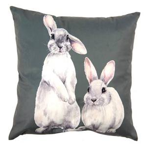 Clayre & Eef Kussenhoes 45x45 cm Groen Wit Polyester Vierkant