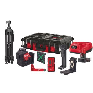 Milwaukee M12 3PLKIT-401P | Driedimensionale laser | met 3 groene 360° laser cirkels | 4933478960 - 4933478960