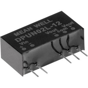 Mean Well DPUN02N-12 DC/DC-converter +12 V/DC, -12 V/DC 83 mA 2 W Aantal uitgangen: 2 x Inhoud 1 stuk(s)