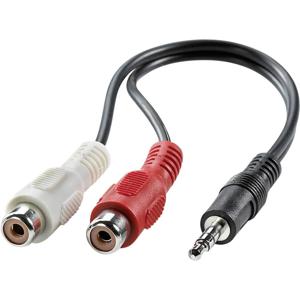 Value 11.99.4340 Jackplug Audio Aansluitkabel [1x Jackplug male 3,5 mm - 2x Cinch-koppeling] 0.20 m Zwart Afgeschermd