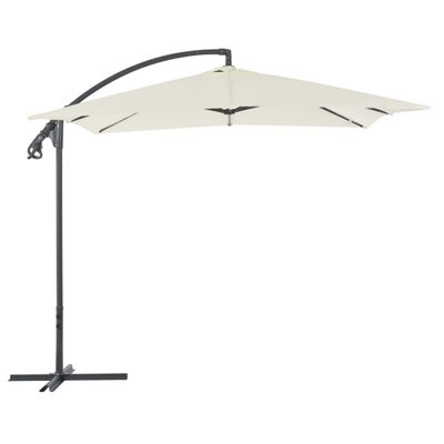 vidaXL Zweefparasol met stalen paal 250x250 cm zand vidaXL Zweefparasol met stalen paal 250x250 cm zand