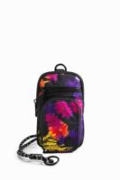 Telefoontasje met bloemen - BLACK - U