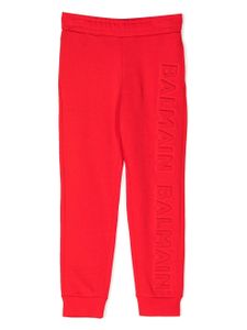 Balmain Kids pantalon de jogging à logo en relief - Rouge