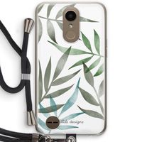 Tropical watercolor leaves: LG K10 (2017) Transparant Hoesje met koord