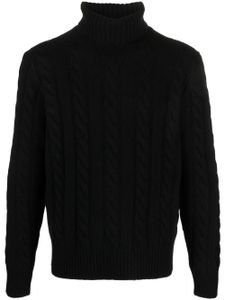 Polo Ralph Lauren pull en maille torsadée à col roulé - Noir