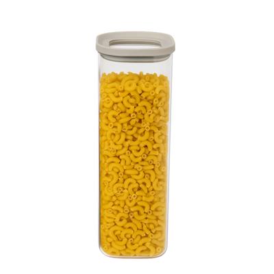 5Five Voorraadpot - keuken/voedsel - glas - 2000 ml - luchtdichte deksel - transparant/beige