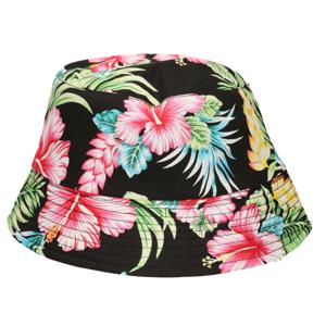 Verkleed hoedje Tropical Hawaii party - Summer print - zwart - volwassenen - Carnaval - bucket hat