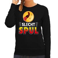 Funny emoticon sweater Slecht SPUL zwart dames - thumbnail
