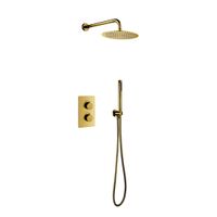 Creavit Aloni Inbouw Regendouche Thermostatische Met Wandarm En 25cm Geborsteld Goud - thumbnail