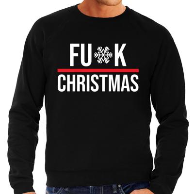 Foute Kerst trui / sweater voor heren - fu k Christmas - zwart - Kerstmis