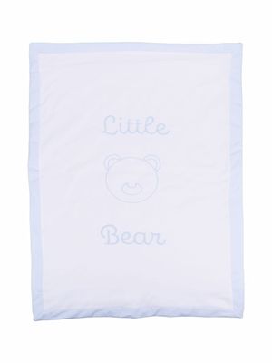 Little Bear couverture à logo brodé - Blanc
