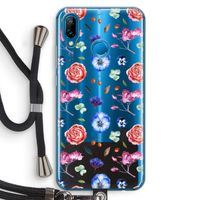 Bloemetjes: Huawei P20 Lite Transparant Hoesje met koord