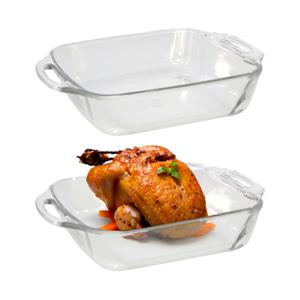 Marinex Ovenschaal van borosilicaat glas - 2x - rechthoek - 3.8 Liter - 34 x 28 x 7 cm - serveerscha