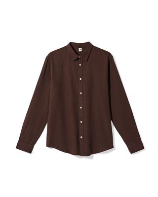 HEMA Herenoverhemd Louis donkerbruin (donkerbruin)