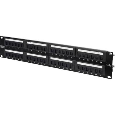 Digitus DN-91548U 48 poorten Netwerkpatchpaneel 483 mm (19) CAT 5e 2 HE Zwart Niet ingericht