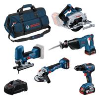 Bosch Professional Accu Toolkit 5-delig 18V GSR+GWS+GKS+GSA+GST in Toolbag - 0615A5004E Bosch Professional Accu Toolkit 5-delig 18V GSR+GWS+GKS+GSA+GST in Toolbag - 0615A5004E
