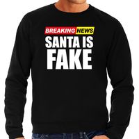 Foute humor Kersttrui breaking news fake Kerst sweater zwart voor heren - thumbnail