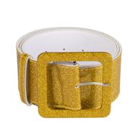 Carnaval verkleedkleding riem - glitter goud -120 cm - Dames - brede riem