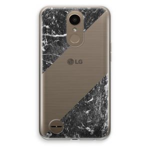 Zwart marmer: LG K10 (2017) Transparant Hoesje
