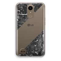 Zwart marmer: LG K10 (2017) Transparant Hoesje