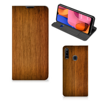 Samsung Galaxy A20s Book Wallet Case Donker Hout