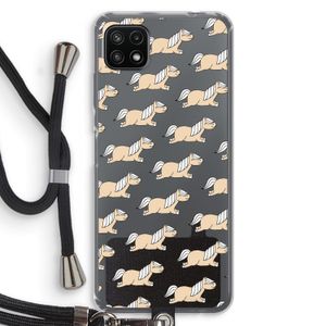 Ponys: Samsung Galaxy A22 5G Transparant Hoesje met koord