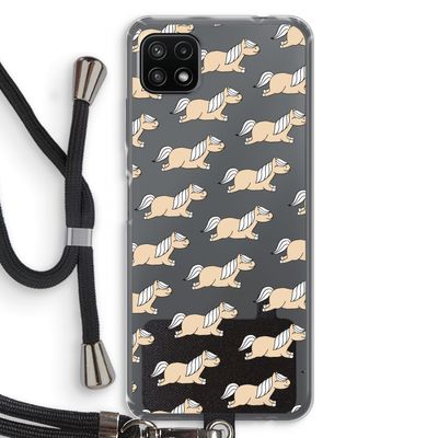 Ponys: Samsung Galaxy A22 5G Transparant Hoesje met koord