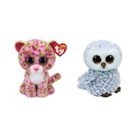 Ty - Knuffel - Beanie Boo's - Lainey Leopard & Owlette Owl