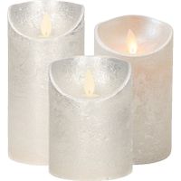 Set van 3x stuks Zilveren Led kaarsen met bewegende vlam