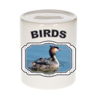 Dieren fuut vogel spaarpot - birds/ vogels spaarpotten kinderen 9 cm   -