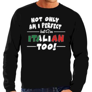 Not only perfect but Italian / Italiaans too fun cadeau trui zwart voor heren 2XL  -