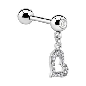 Jeweled Barbell with Charm Chirurgisch staal 316L / Belegde messing Barbells