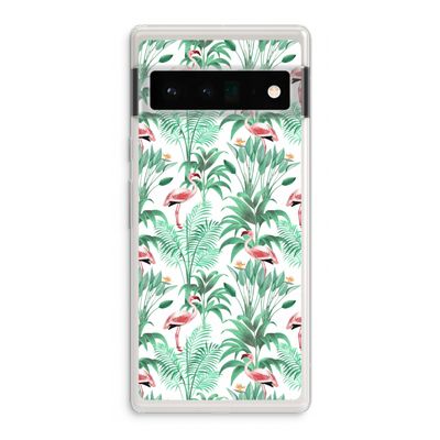 Flamingo bladeren: Google Pixel 6 Pro Transparant Hoesje