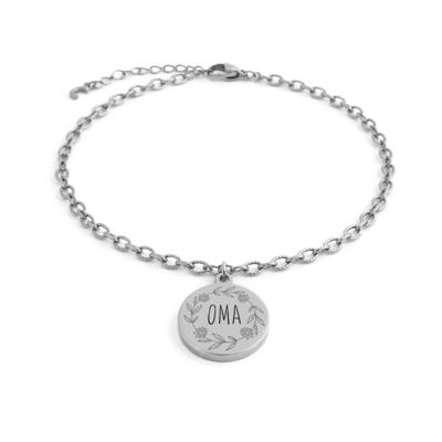 Gegraveerde ’Je wordt oma’ armband - Stainless steel - Zilver