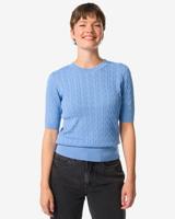 051 Dames Kabeltrui Fally Blauw (blauw)