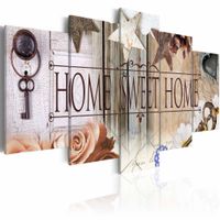 Schilderij - De sleutel voor Home sweet Home, 5 luik, Multikleur, 2 maten, Premium print