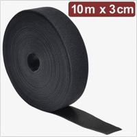 Quadrios 24CA308 Klittenband Om te bundelen Haak- en lusdeel (l x b) 10 m x 3 cm Zwart 10 m